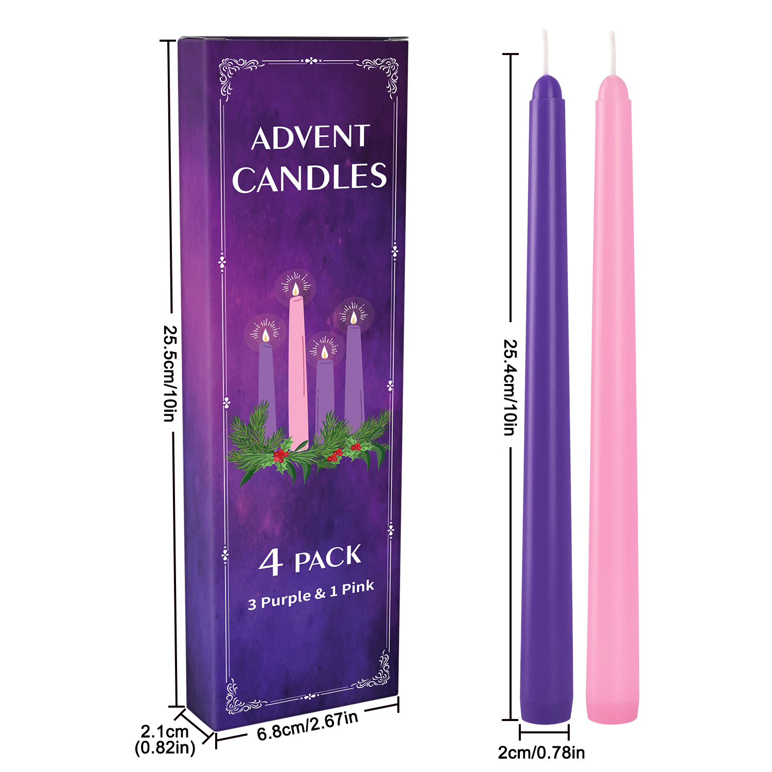 4 Pieces 10inch a Three Purple - Candle Making Place review and price